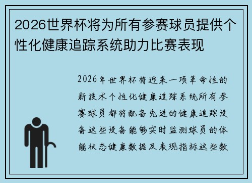 2026世界杯将为所有参赛球员提供个性化健康追踪系统助力比赛表现